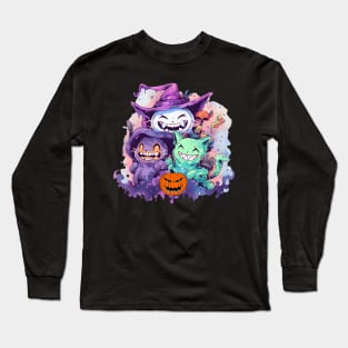 Funny Scary Cats Halloween Long Sleeve T-Shirt